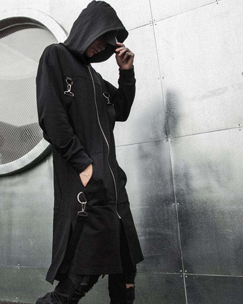 Urban Utility Hooded Long Coat -  streetwear coat - Urban Utility Hooded Long Coat for Street Style - View 4