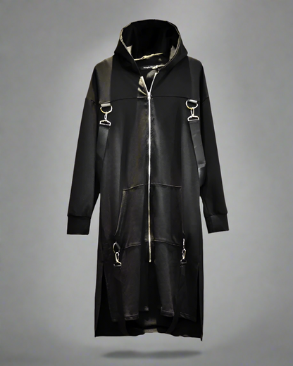 Urban Utility Hooded Long Coat - hooded coat - Urban Utility Hooded Long Coat for Street Style - Main view