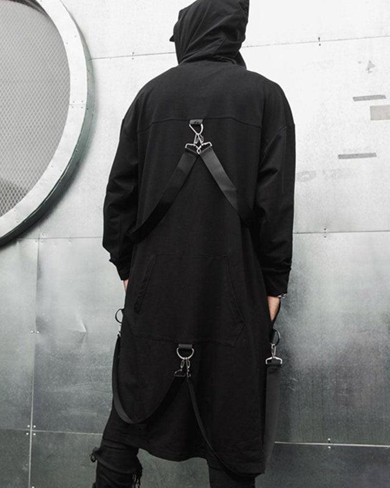 Urban Utility Hooded Long Coat -  techwear coat - Urban Utility Hooded Long Coat for Street Style - View 5