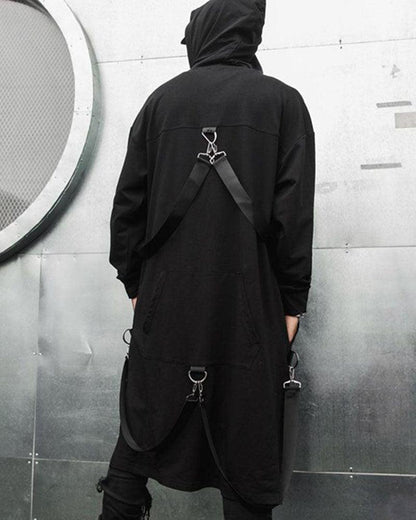 Urban Utility Hooded Long Coat -  techwear coat - Urban Utility Hooded Long Coat for Street Style - View 5