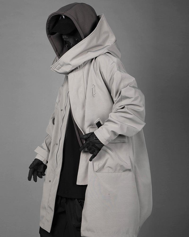 Urban Utility Layered Long Coat -  adjustable coat - Urban Utility Layered Long Coat for Unpredictable Weather - View 3