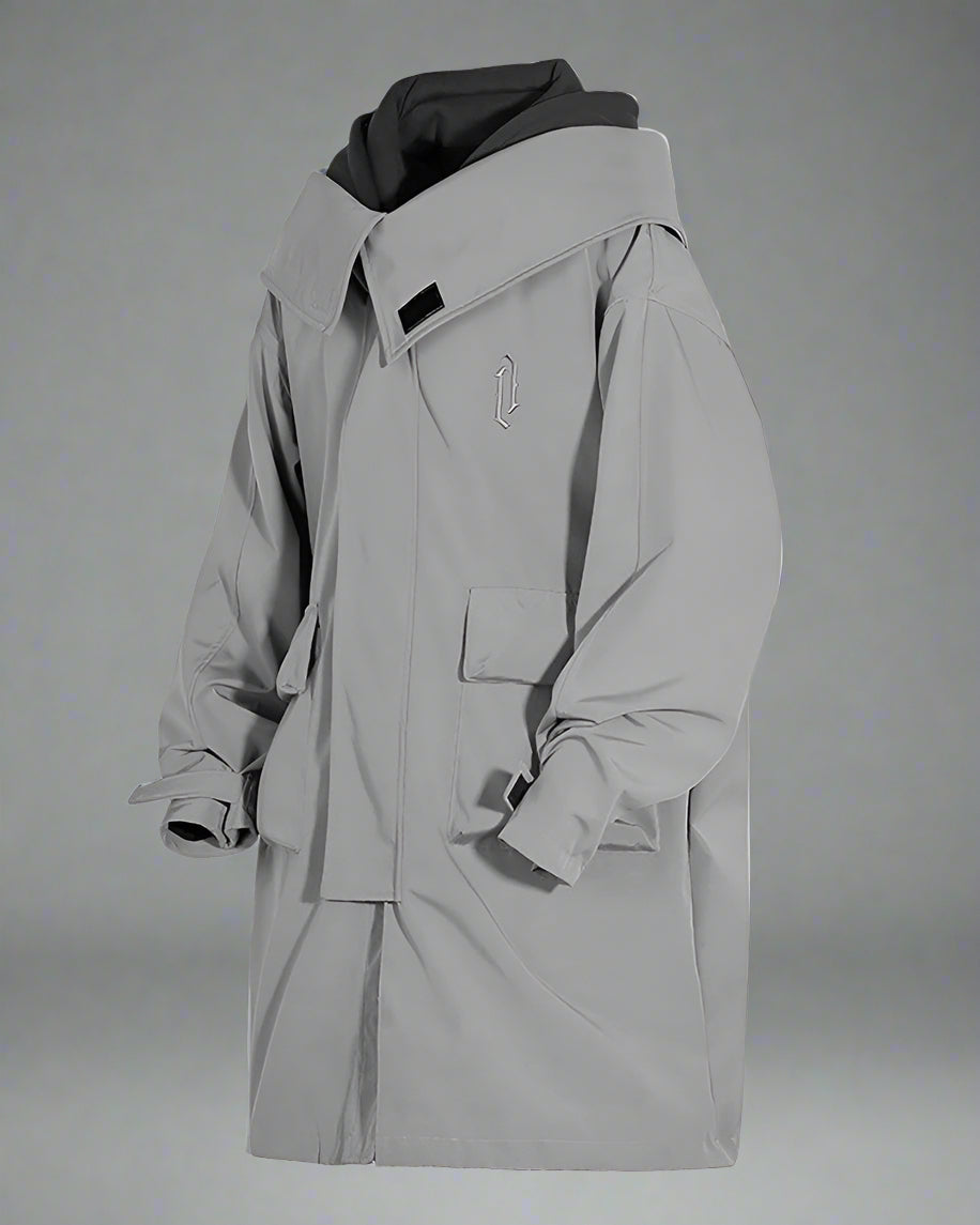 Urban Utility Layered Long Coat -  durable fabric coat - Urban Utility Layered Long Coat for Unpredictable Weather - View 11