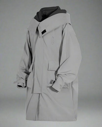 Urban Utility Layered Long Coat -  durable fabric coat - Urban Utility Layered Long Coat for Unpredictable Weather - View 11