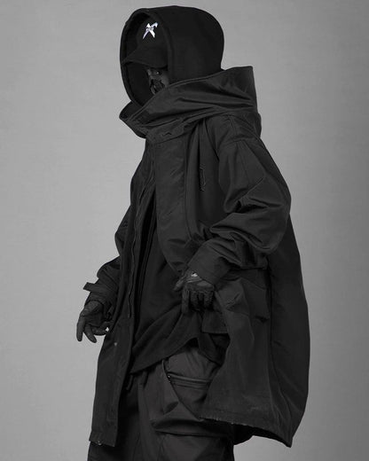 Urban Utility Layered Long Coat -  durable fabric coat - Urban Utility Layered Long Coat for Unpredictable Weather - View 4