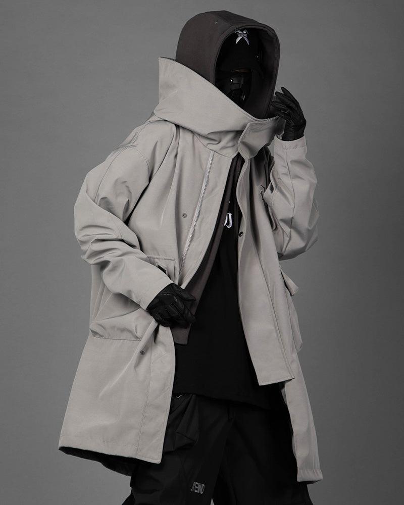 Urban Utility Layered Long Coat - futuristic techwear - Urban Utility Layered Long Coat for Unpredictable Weather - Main view