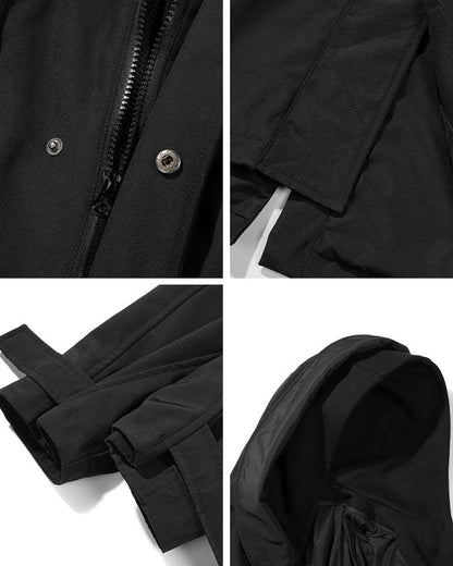 Urban Utility Layered Long Coat - futuristic techwear - Urban Utility Layered Long Coat for Unpredictable Weather - View 15