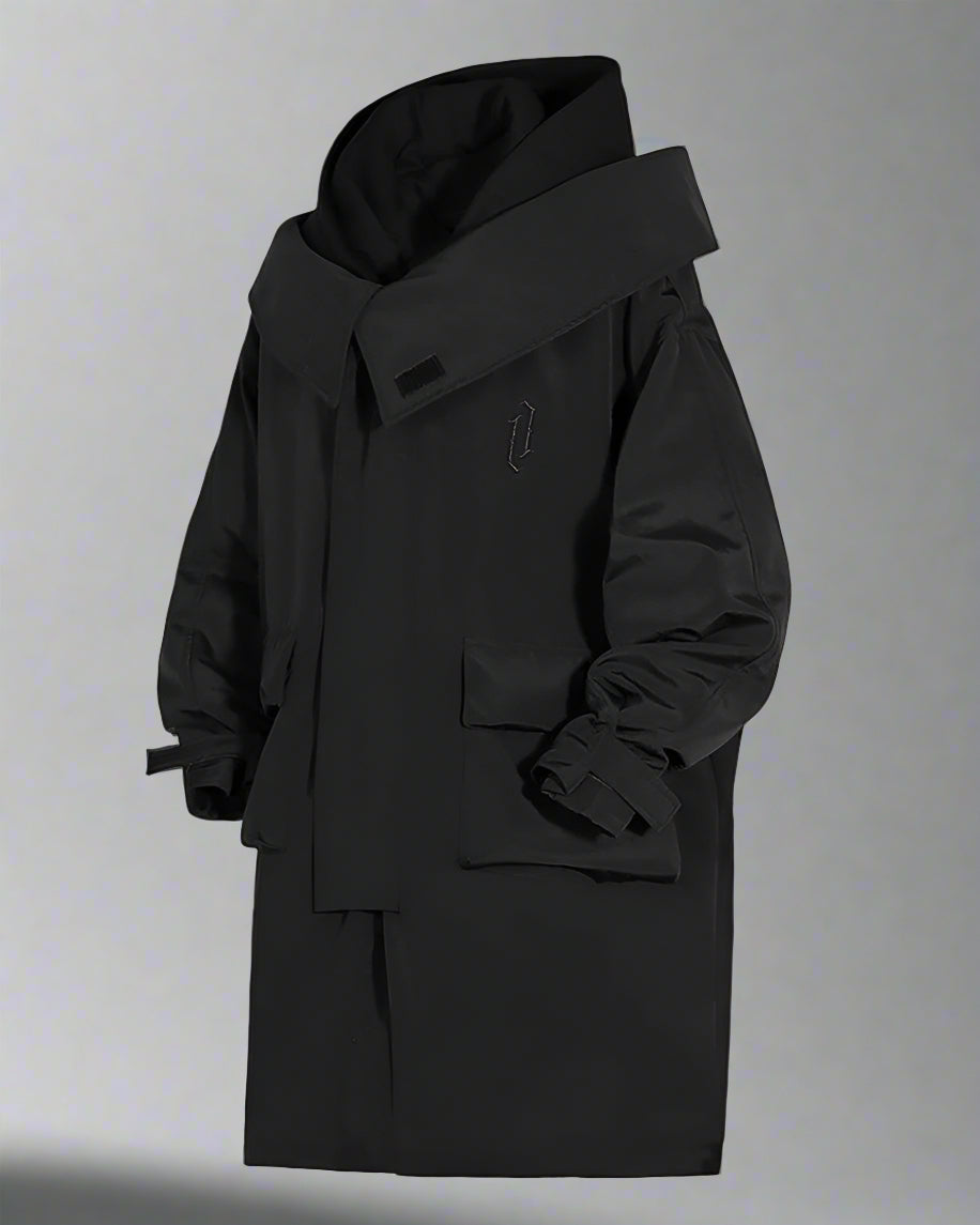 Urban Utility Layered Long Coat -  layered coat - Urban Utility Layered Long Coat for Unpredictable Weather - View 12