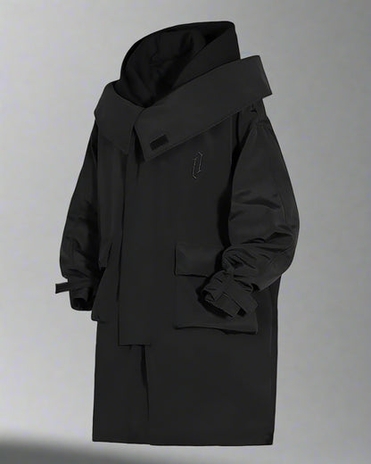 Urban Utility Layered Long Coat -  layered coat - Urban Utility Layered Long Coat for Unpredictable Weather - View 12