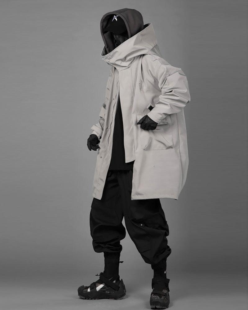 Urban Utility Layered Long Coat -  layered coat - Urban Utility Layered Long Coat for Unpredictable Weather - View 5