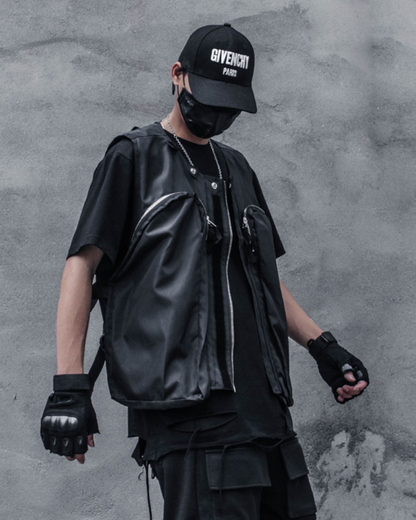 Urban Utility Zipper Vest -  black vest - Urban Utility Zipper Vest for Everyday Comfort - View 3