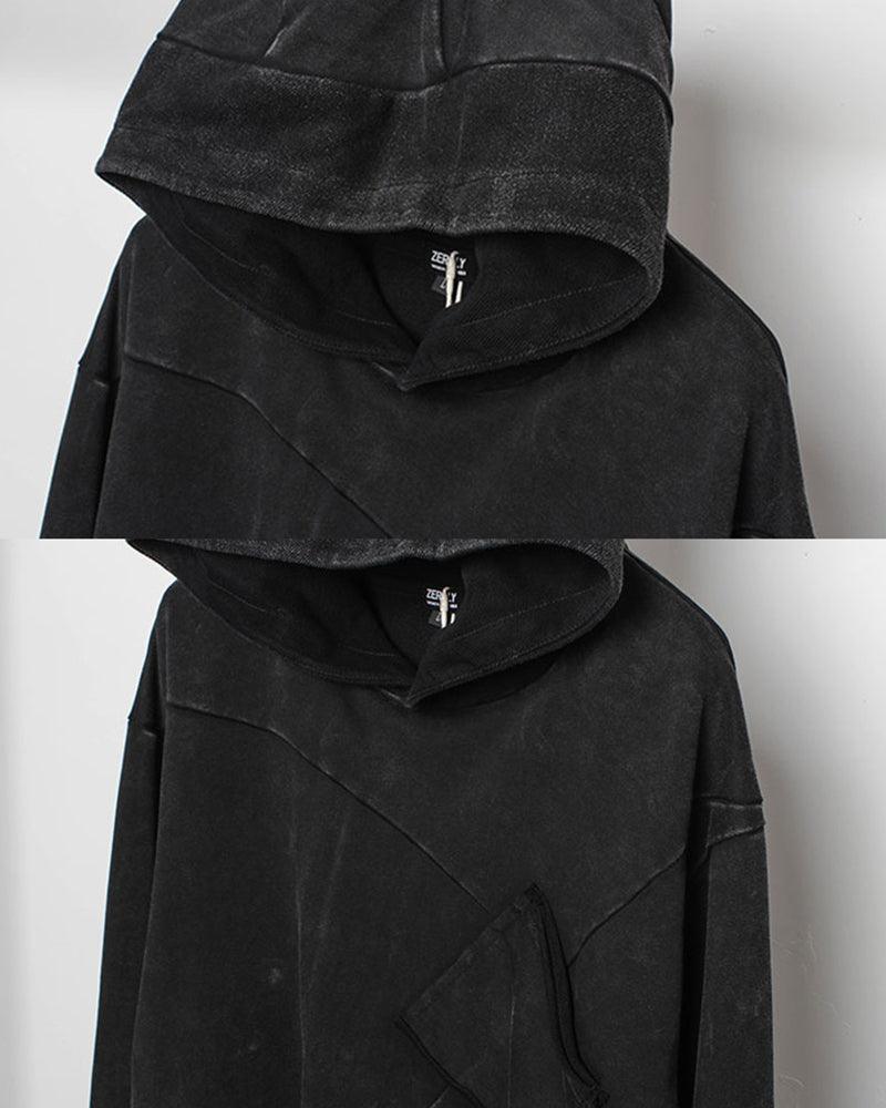 Urban Vibe Black Denim Hoodie - stylish streetwear - Urban Vibe Black Denim Hoodie for Casual Style - View 9