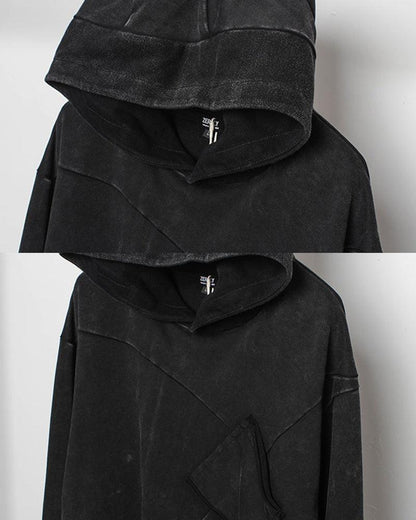 Urban Vibe Black Denim Hoodie - stylish streetwear - Urban Vibe Black Denim Hoodie for Casual Style - View 9