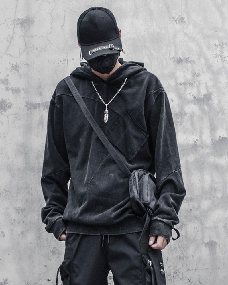 Urban Vibe Black Denim Hoodie -  comfortable hoodie - Urban Vibe Black Denim Hoodie for Casual Style - View 4