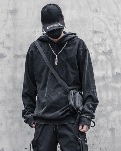 Urban Vibe Black Denim Hoodie -  comfortable hoodie - Urban Vibe Black Denim Hoodie for Casual Style - View 4