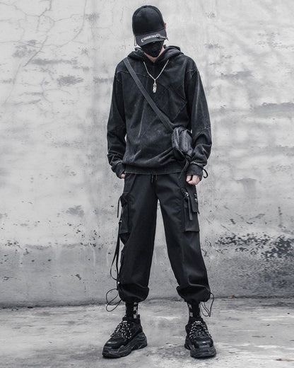 Urban Vibe Black Denim Hoodie -  cotton polyester blend - Urban Vibe Black Denim Hoodie for Casual Style - View 5