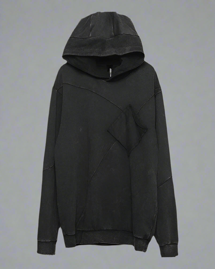 Urban Vibe Black Denim Hoodie -  denim hoodie - Urban Vibe Black Denim Hoodie for Casual Style - View 6
