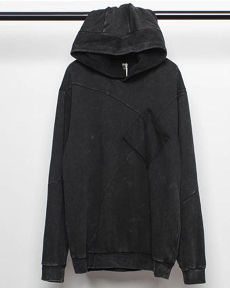 Urban Vibe Black Denim Hoodie -  techwear - Urban Vibe Black Denim Hoodie for Casual Style - View 7