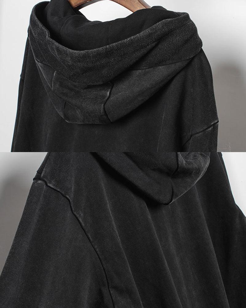 Urban Vibe Black Denim Hoodie -  casual wear - Urban Vibe Black Denim Hoodie for Casual Style - View 10