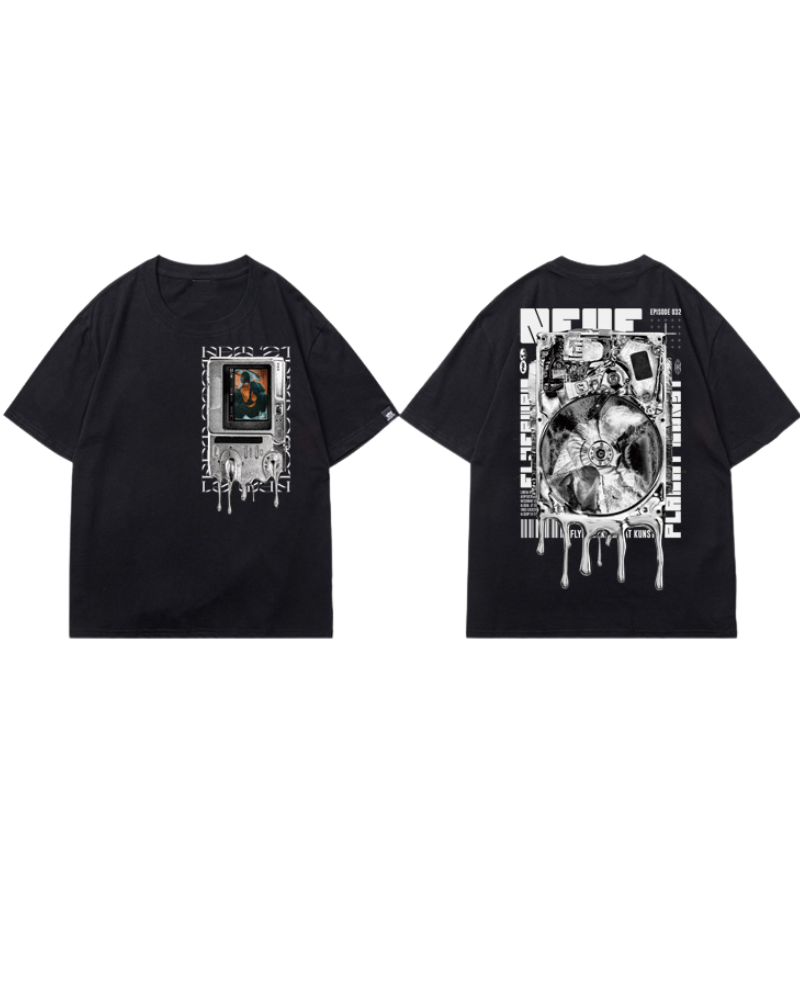 Urban Vibe Cotton Tee -  cyberpunk apparel - Urban Vibe Cotton Tee - Futuristic Techwear Style - View 4