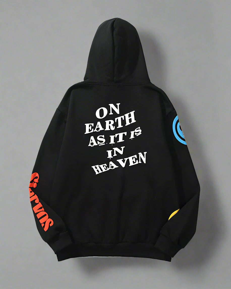 Urban Vibe Graffiti Hoodie -  comfortable - Urban Techwear Hoodie in Black and Gray - View 3