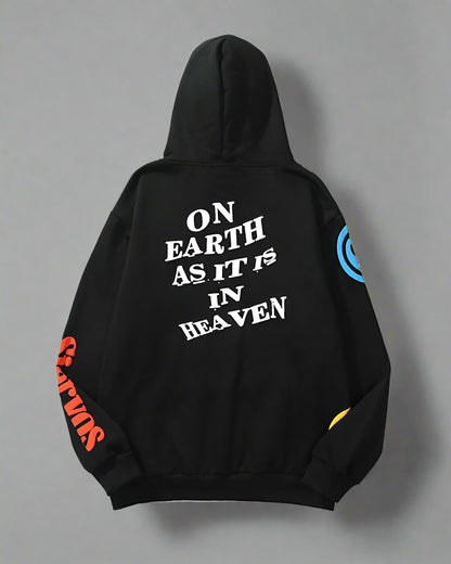 Urban Vibe Graffiti Hoodie -  comfortable - Urban Techwear Hoodie in Black and Gray - View 3