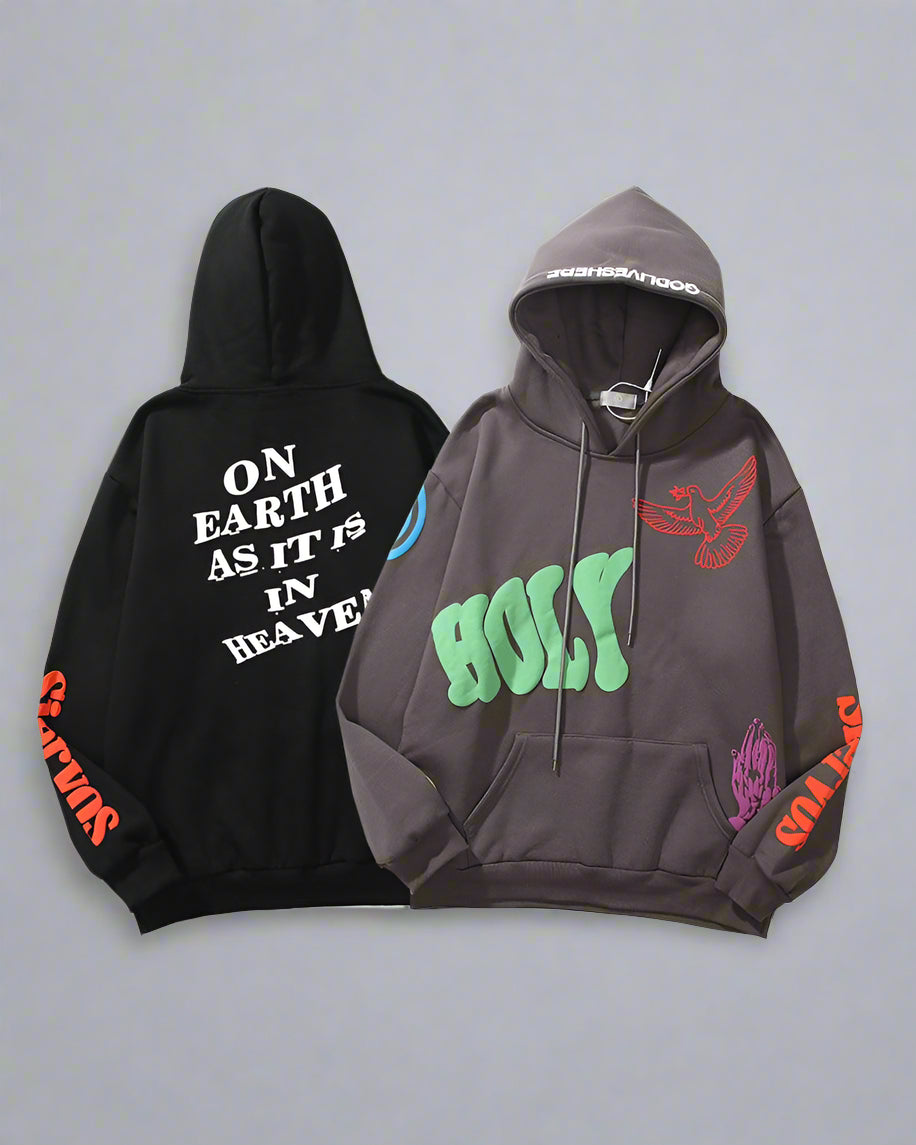 Urban Vibe Graffiti Hoodie -  streetwear - Urban Techwear Hoodie in Black and Gray - View 5