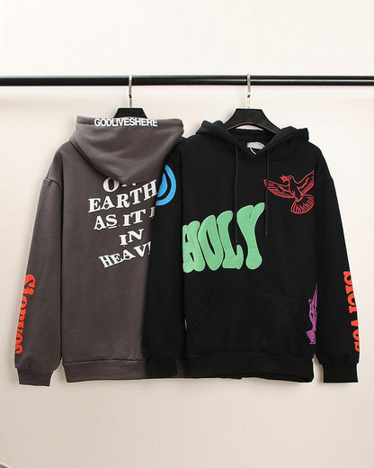 Urban Vibe Graffiti Hoodie -  stylish everyday wear - Urban Techwear Hoodie in Black and Gray - View 6