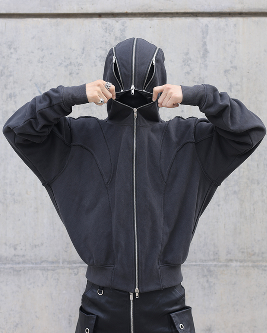 Urban Zip-Up Mask Hoodie - full zip hoodie - Urban Zip-Up Mask Hoodie for Comfort and Style - Main view