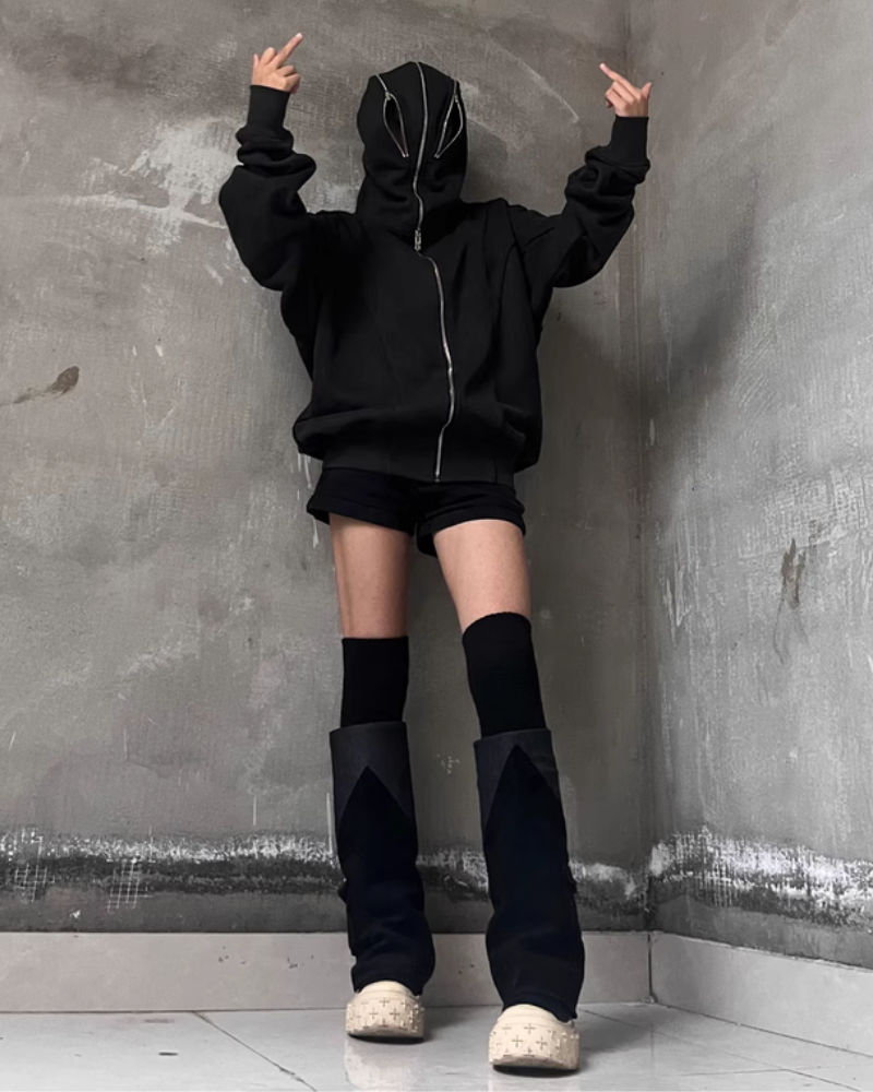 Urban Zip-Up Mask Hoodie - mask hoodie - Urban Zip-Up Mask Hoodie for Comfort and Style - View 10