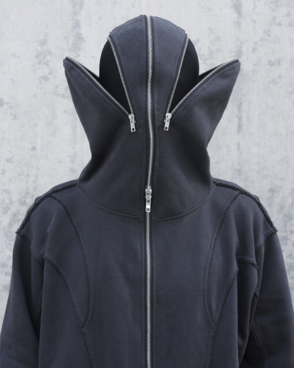Urban Zip-Up Mask Hoodie -  streetwear - Urban Zip-Up Mask Hoodie for Comfort and Style - View 13