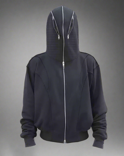 Urban Zip-Up Mask Hoodie -  techwear - Urban Zip-Up Mask Hoodie for Comfort and Style - View 14