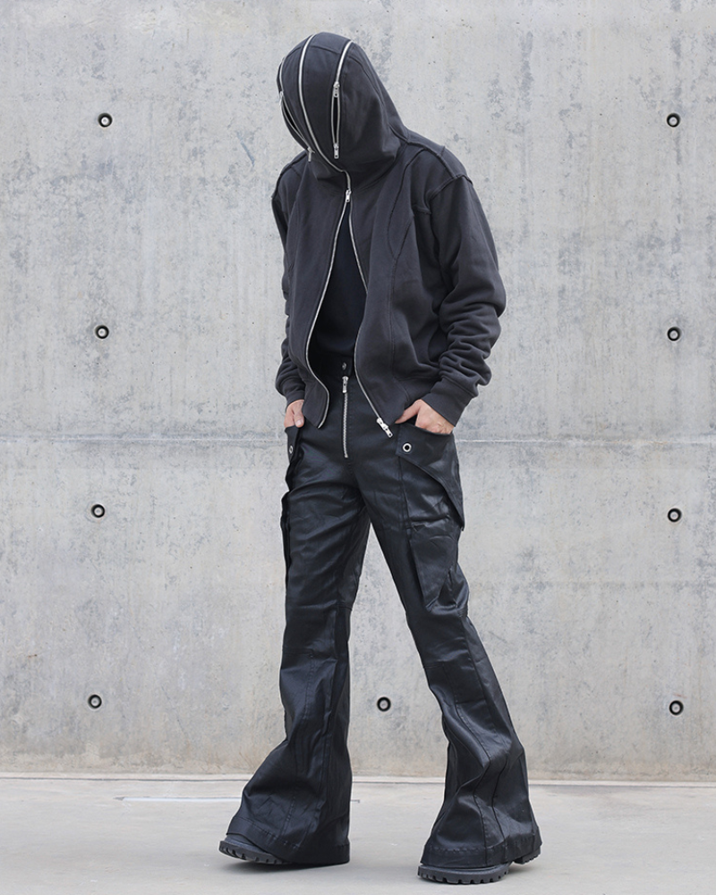 Urban Zip-Up Mask Hoodie -  urban hoodie - Urban Zip-Up Mask Hoodie for Comfort and Style - View 8