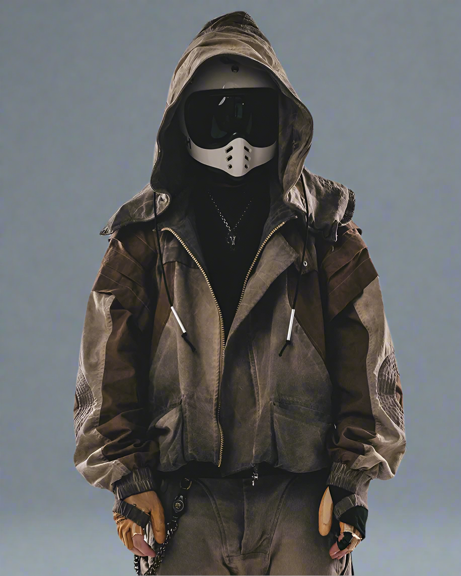 Utilitarian Bat Sleeve Washed Jacket - utilitarian jacket - Utilitarian Bat Sleeve Washed Jacket in Ginger Yellow - Main view