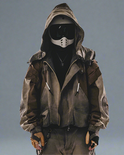 Utilitarian Bat Sleeve Washed Jacket - utilitarian jacket - Utilitarian Bat Sleeve Washed Jacket in Ginger Yellow - Main view
