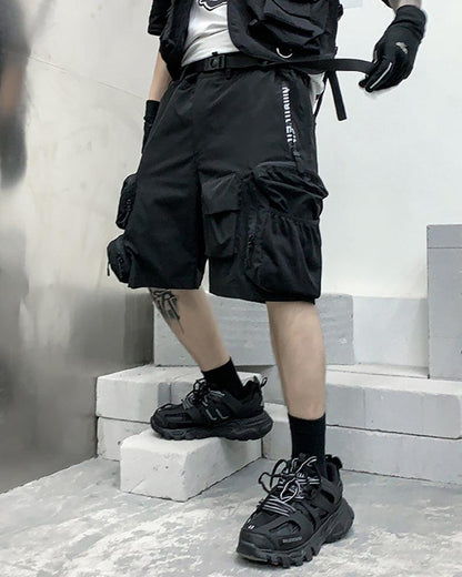 Utility-Driven Cargo Backpack Shorts -  durable shorts for everyday wear - Techwear Cargo Shorts with Backpack Pockets - View 4
