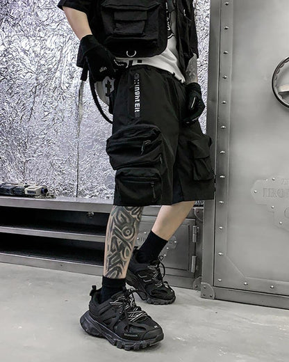 Utility-Driven Cargo Backpack Shorts -  tactical design - Techwear Cargo Shorts with Backpack Pockets - View 6