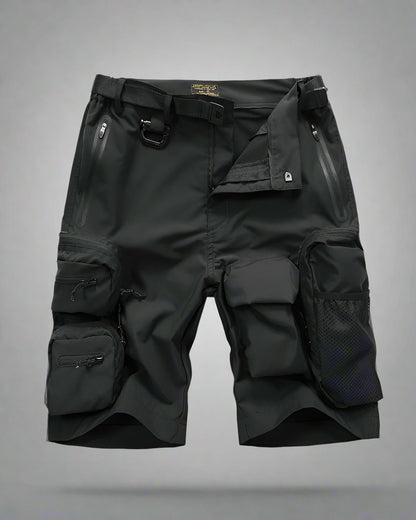 Utility-Driven Cargo Backpack Shorts -  urban style - Techwear Cargo Shorts with Backpack Pockets - View 8