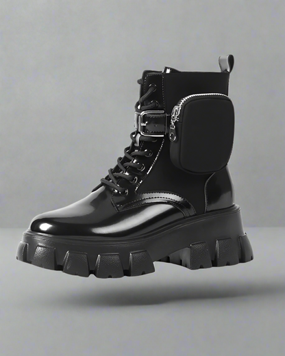 Utility Leather Boots with Pockets - comfortable everyday shoes - Utility Leather Boots with Convenient Pockets - Main view