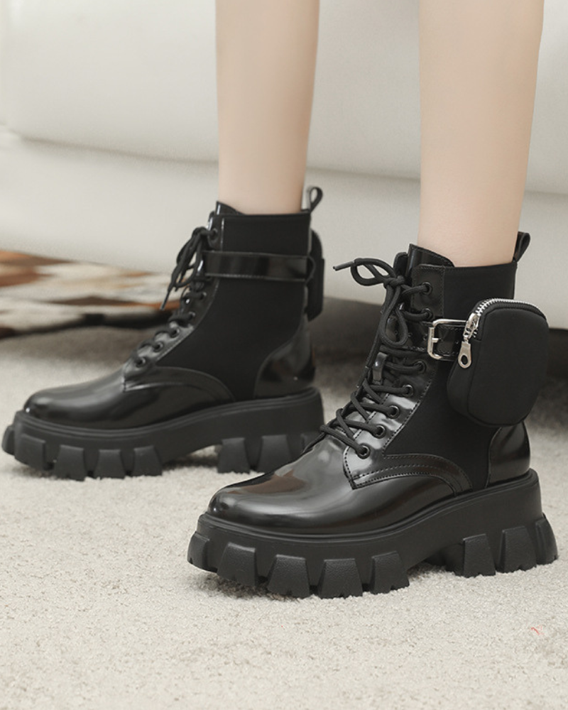 Utility Leather Boots with Pockets -  comfortable footwear - Utility Leather Boots with Convenient Pockets - View 4