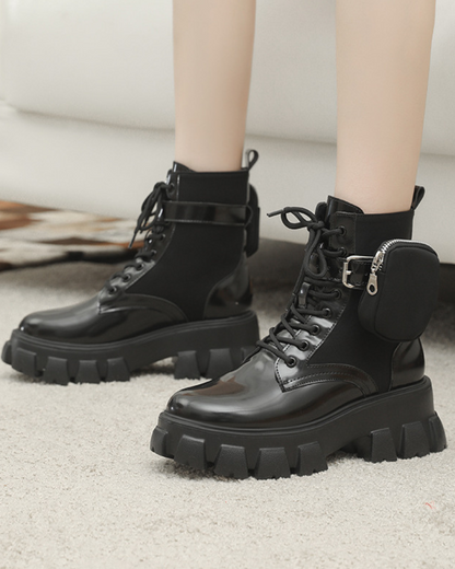Utility Leather Boots with Pockets -  comfortable footwear - Utility Leather Boots with Convenient Pockets - View 4