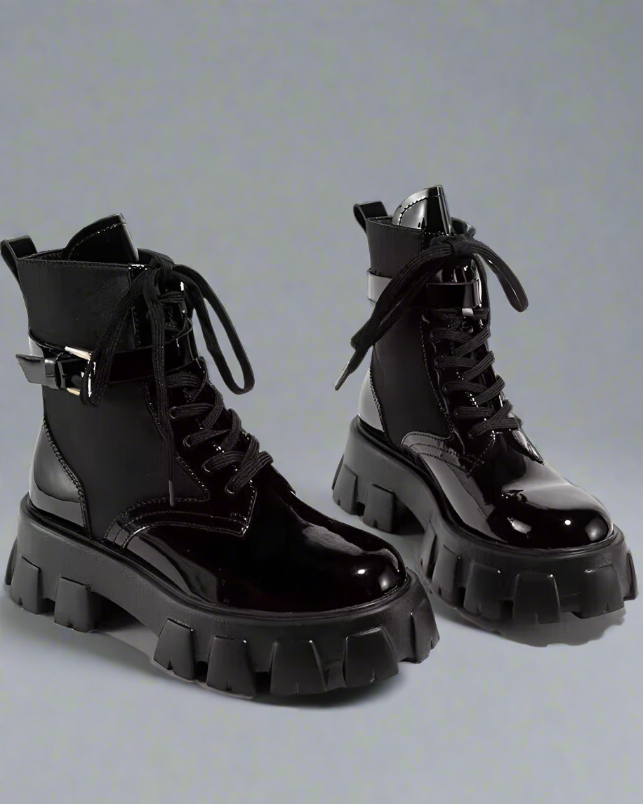 Utility Leather Boots with Pockets - leather boots - Utility Leather Boots with Convenient Pockets - View 2