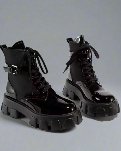 Utility Leather Boots with Pockets - leather boots - Utility Leather Boots with Convenient Pockets - View 2