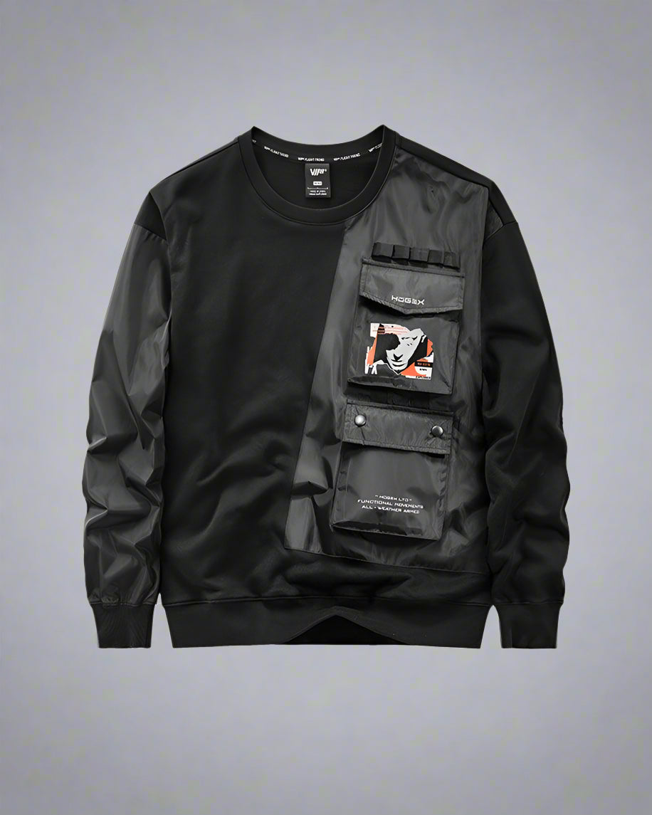 Utility-Style Tactical Sweatshirt - futuristic sweatshirt - Utility-Style Tactical Sweatshirt for Everyday Comfort - Main view