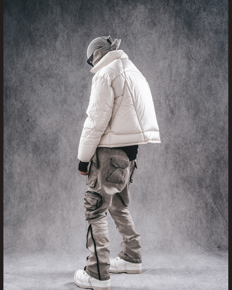 Versatile 3D Cut Cargo Pants -  techwear - Comfortable 3D Cut Cargo Pants in Apricot - View 8