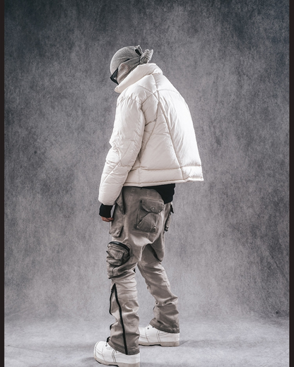 Versatile 3D Cut Cargo Pants -  techwear - Comfortable 3D Cut Cargo Pants in Apricot - View 8