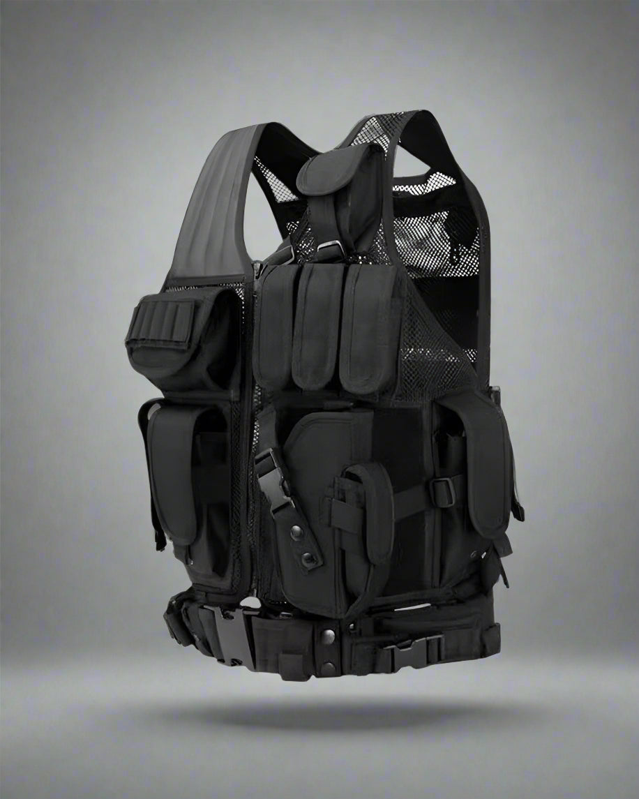 Versatile Adventure Utility Vest - functional outdoor gear - Functional Black Adventure Utility Vest with Storage - Main view