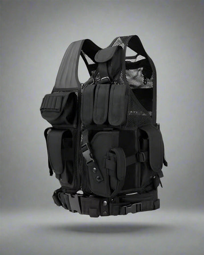 Versatile Adventure Utility Vest - functional outdoor gear - Functional Black Adventure Utility Vest with Storage - Main view
