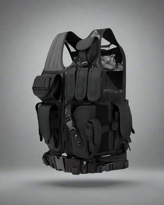 Versatile Adventure Utility Vest - functional outdoor gear - Functional Black Adventure Utility Vest with Storage - Main view