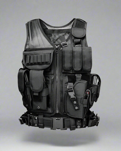 Versatile Adventure Utility Vest - outdoor vest - Functional Black Adventure Utility Vest with Storage - View 2