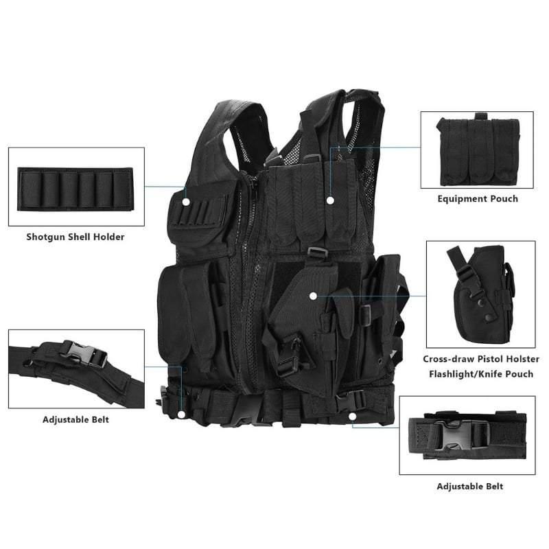 Versatile Adventure Utility Vest - outdoor vest - Functional Black Adventure Utility Vest with Storage - View 9